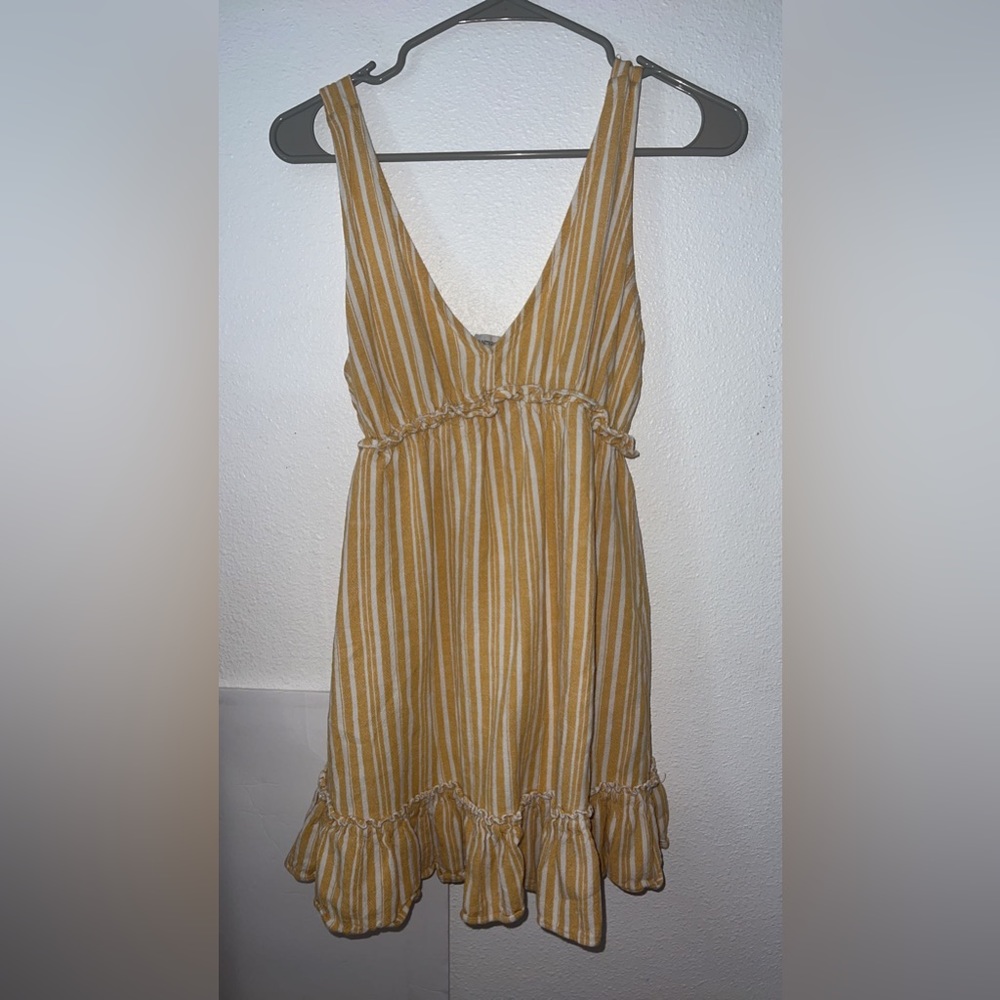 YELLOW STRIPE BABYDOLL SUNDRESS